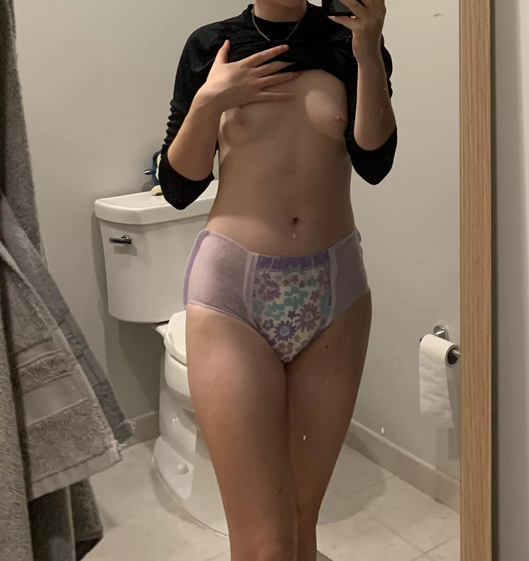 ready for bed, i hope i don’t leak🥺can we please play before bed too? posted by sweetgiraffe3