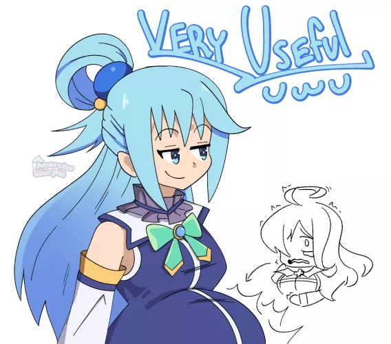{image} Aqua is NOT Useless (OC by anarcho slurpie) [F/F, Unwilling, Soft, Same-size] by anarch0slurpie