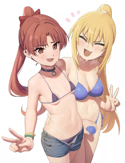 Misaki and Kuroko at the beach (SleepyFrippy) [A Certain Magical Index] by ItsaYouser22