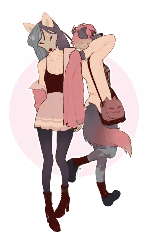 Pastel girls by jar-fish