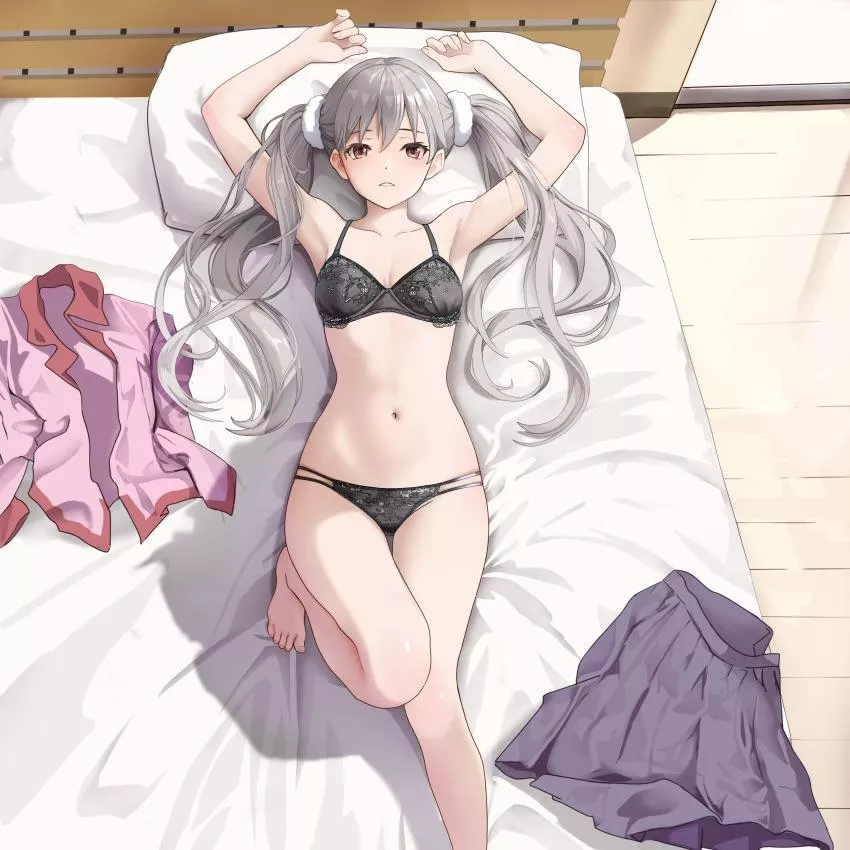 Lovely waifu on the bed posted by reversedturnover