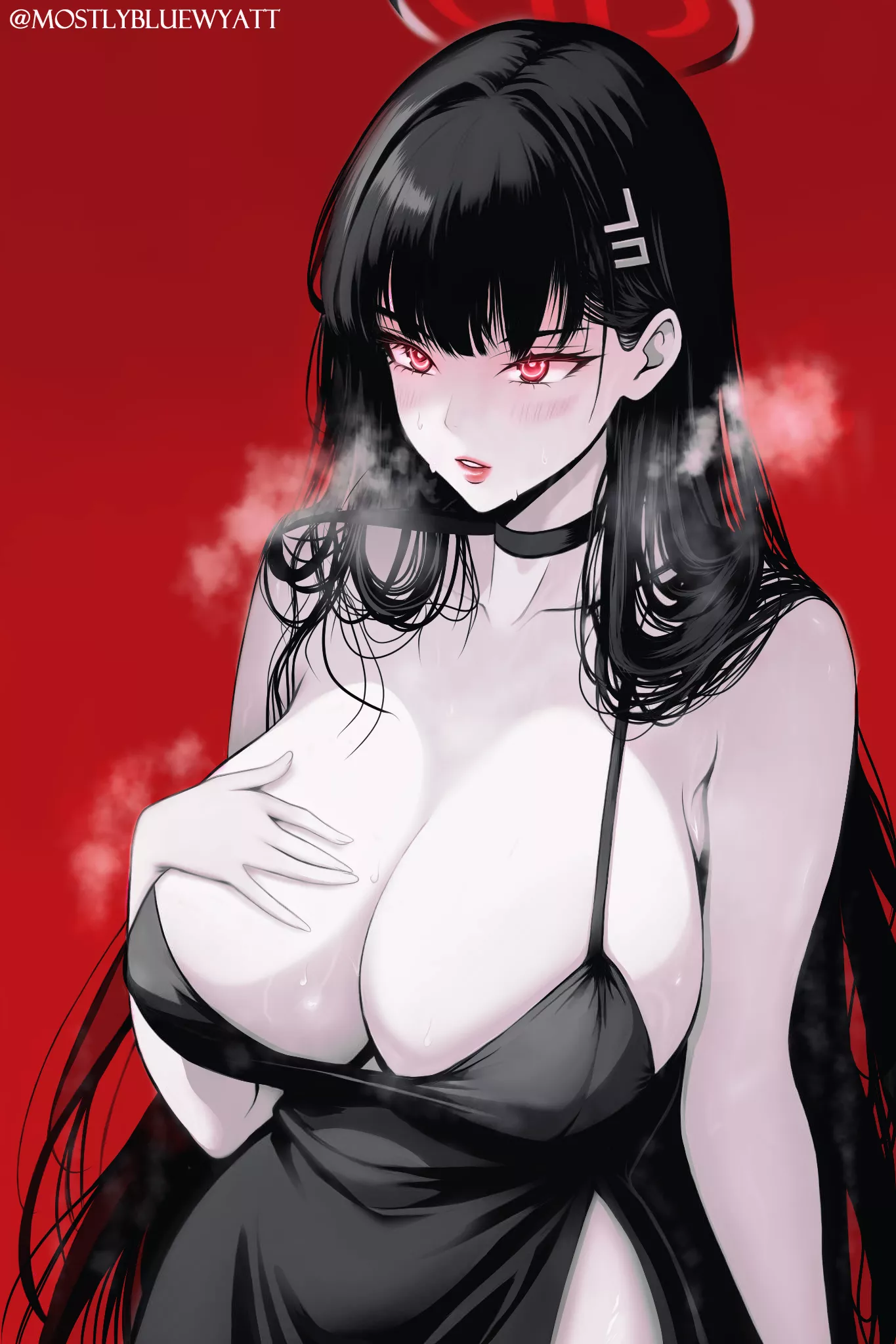 Rio sweating (MostlyBlueWyatt) [Blue Archive] posted by elegantloveglimmer