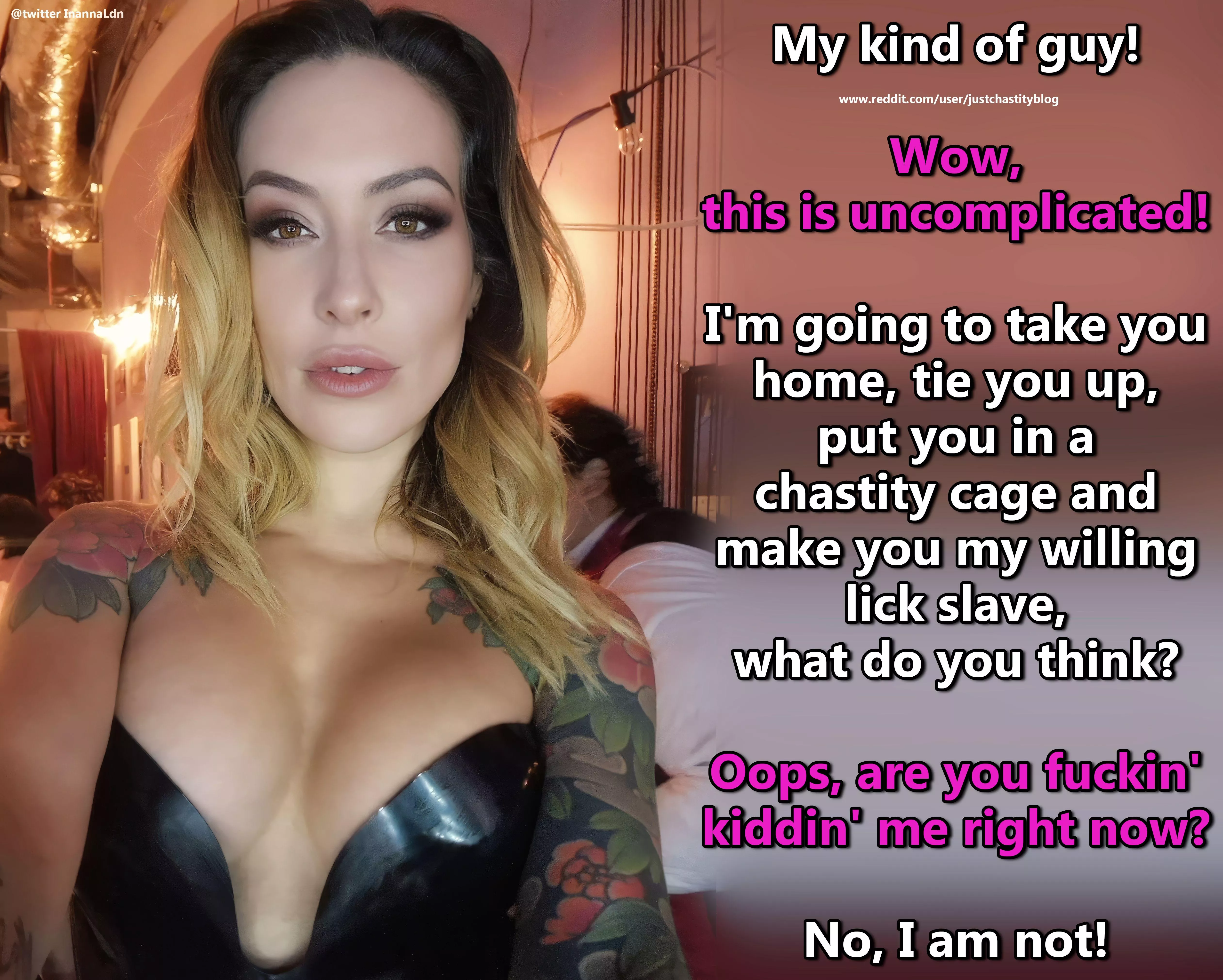 Straight ahead! posted by justchastityblog