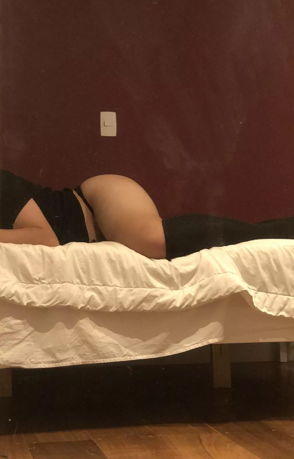 You see me laying in bed like this, what do you do next? posted by Crimson-Room