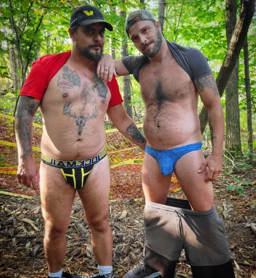 2-4-1 Jock and a thong in the woods by LucasHardwood