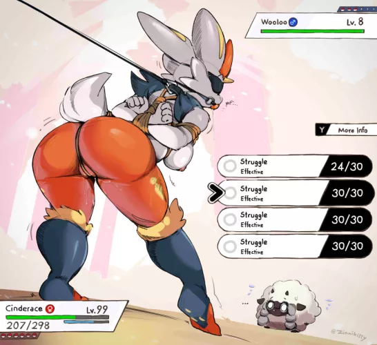 Cinderace Struggling [F] (zinnick) by LadyMaria73