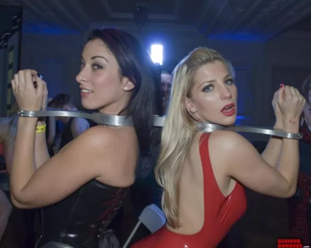 Two hotties in double fiddle by CelebsinHeels01