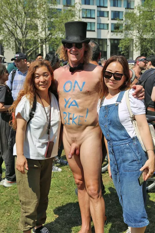 Beautiful girls enjoying CFNM situation at Melbourne WNBR by Happy-Hour-24-7