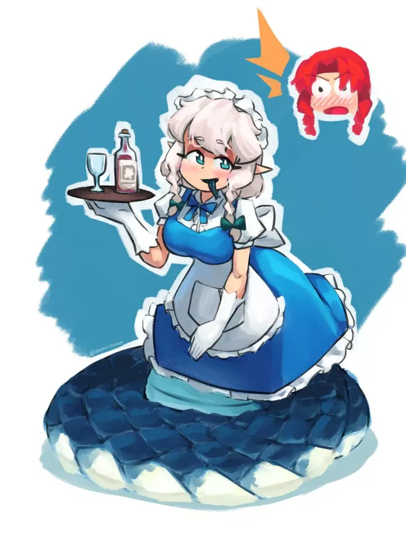Blue Racer Lamia Sakuya by @AronNecroman posted by The_Electric_Llama