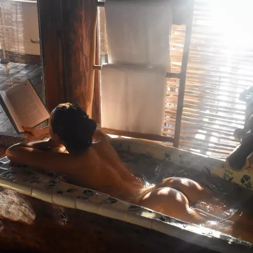 Reading in the bath by silveragecollector