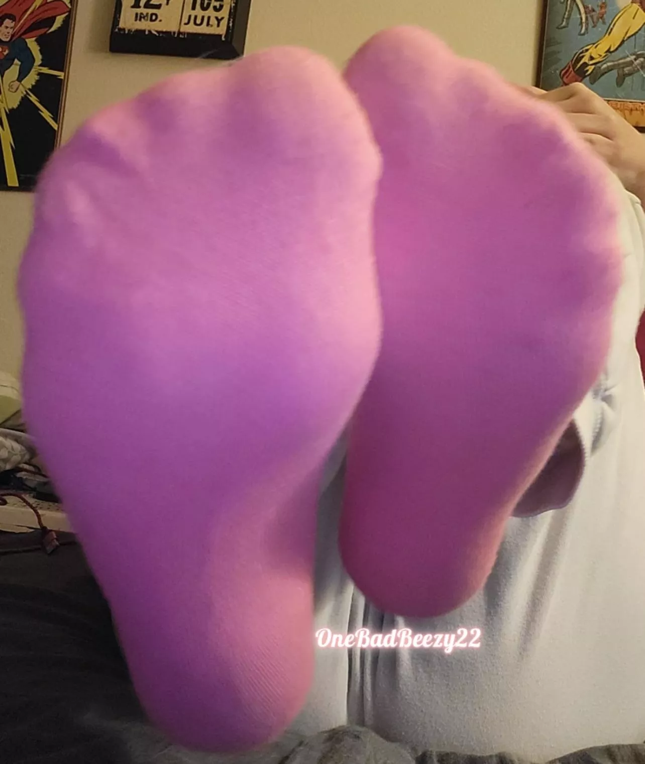 Aren’t my pink socks cute? posted by OneBadBeezy