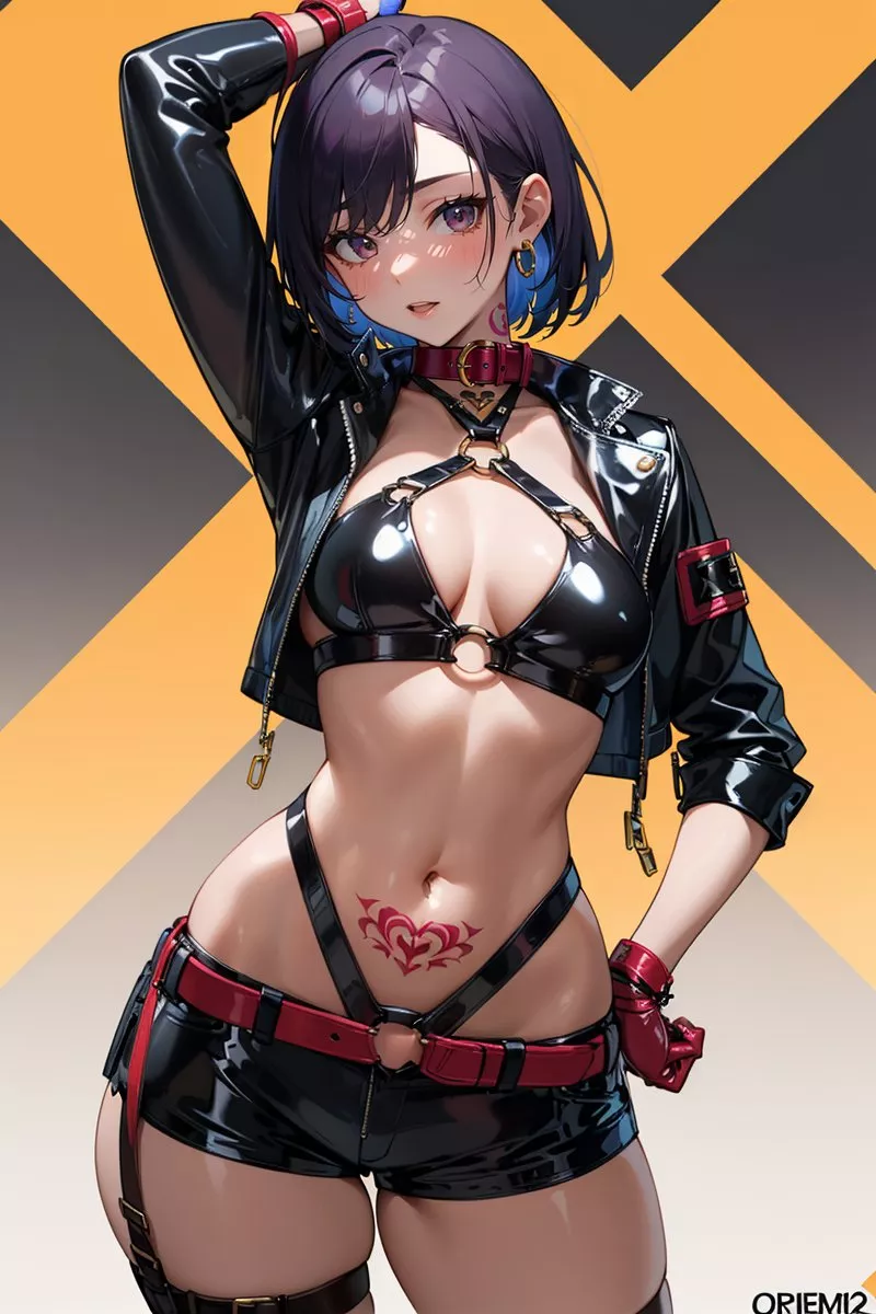 Leather Jacket & Body Harness posted by CheetahSperm18