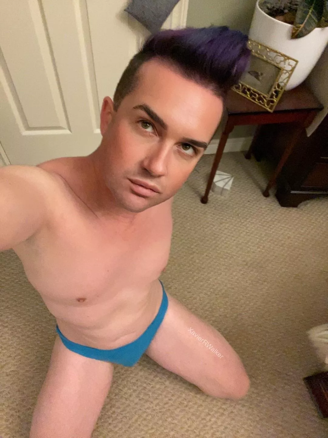Loving the blue jockstrap today! Think blue suits me? posted by XavierRWalker