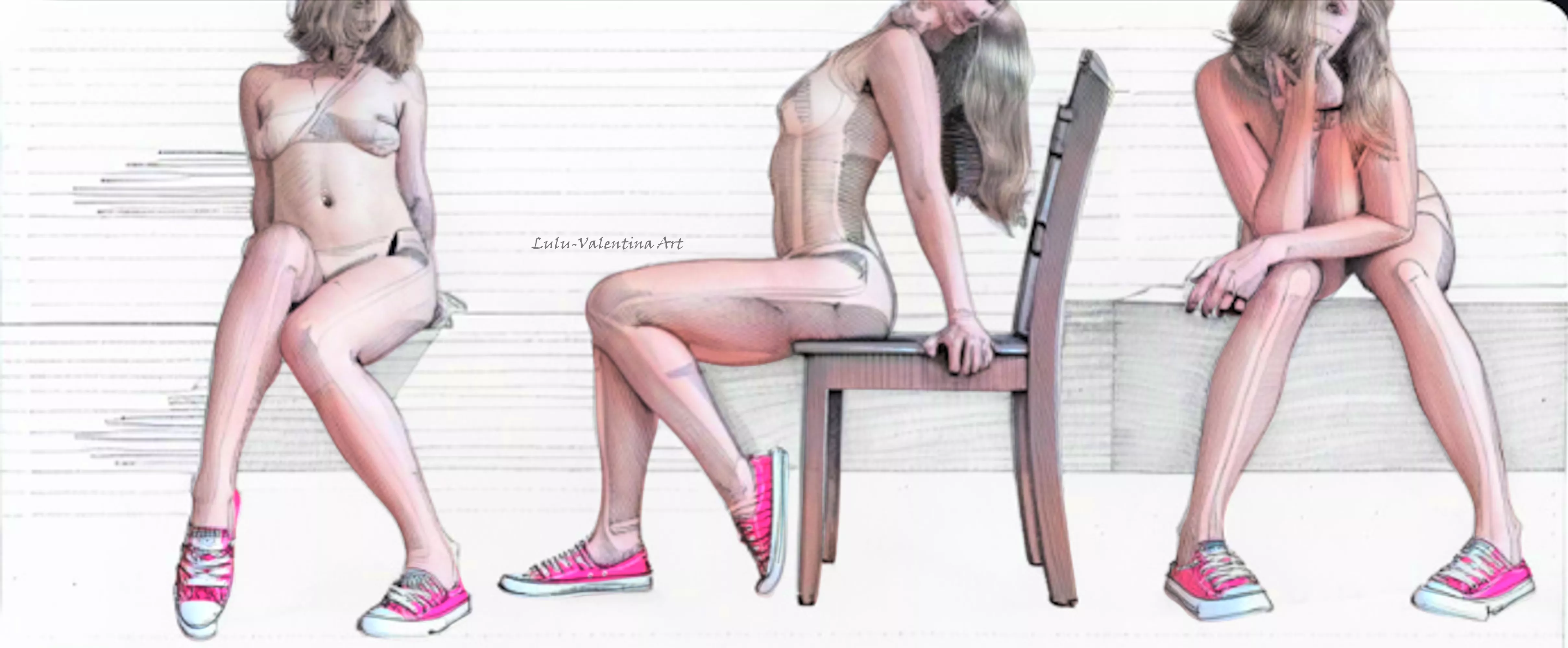 Seated series. Digital sketch and paintings of the gorgeous u/PintSizedBrilliance [OC] posted by jay28nyc