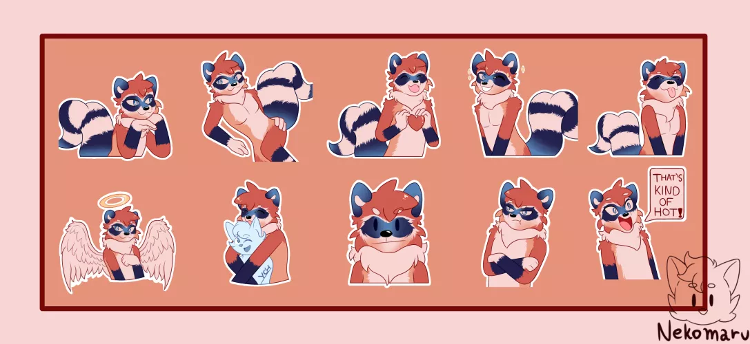 Stickerpack Commission 1/2 • made by me • Commissions Open!! by Nekomaru800