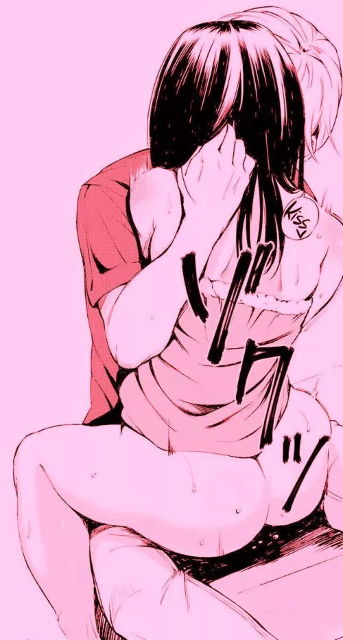 LF Mono Source: 1girl, 1boy, black hair, long hair, blonde hair, short hair, kissing, sweating, ass, 