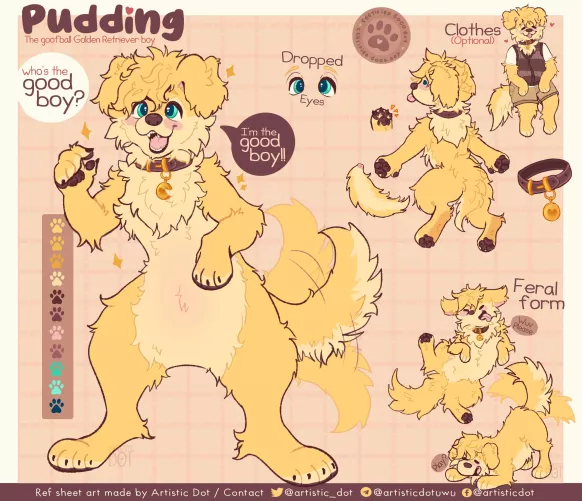 Pudding, a very good boy! (@artistic_dot on twitter) by artisticdotuwu