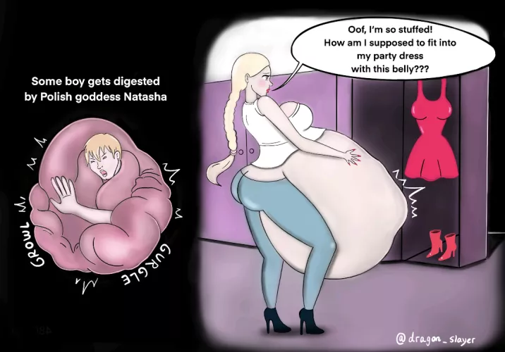 {comic} Oh no! How is this dress going to fit now!? 🫣🤰🏼 (art by dragon_slayer) by natashas_belly