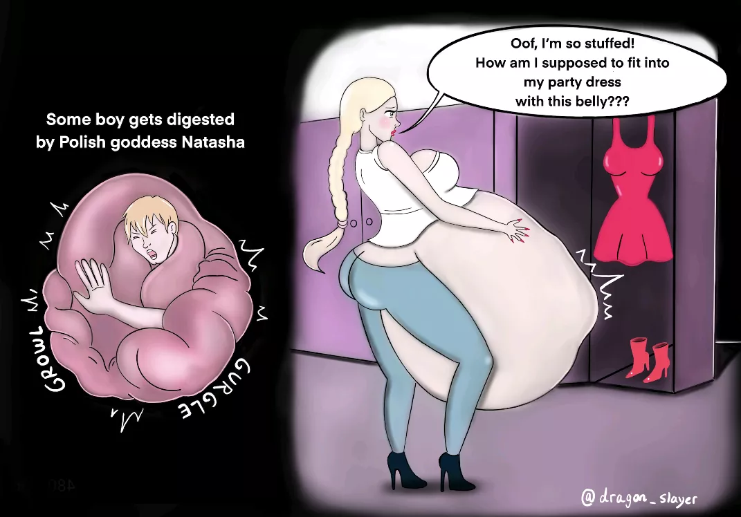 {comic} Oh no! How is this dress going to fit now!? 🫣🤰🏼 (art by dragon_slayer) posted by natashas_belly