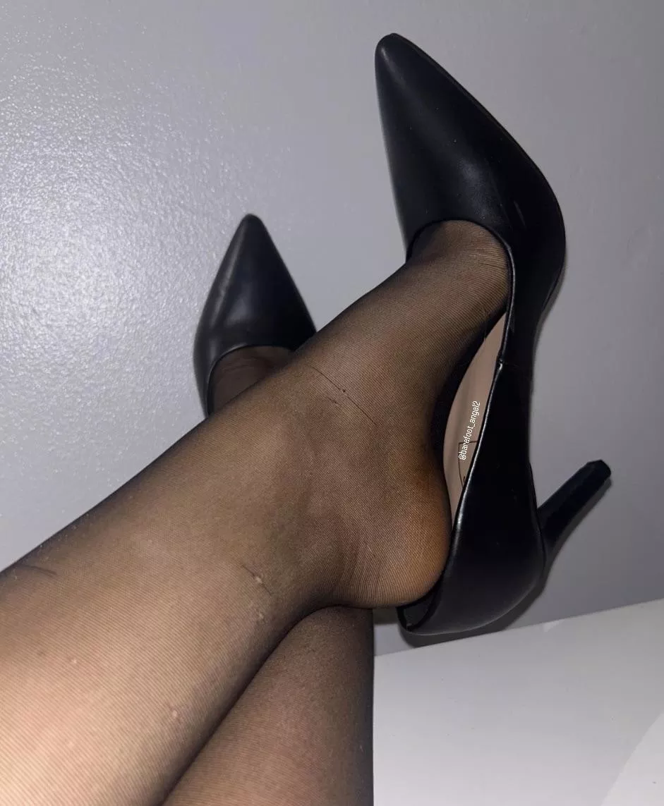 My go-to heels for work 🥰 posted by Barefoot_angel2
