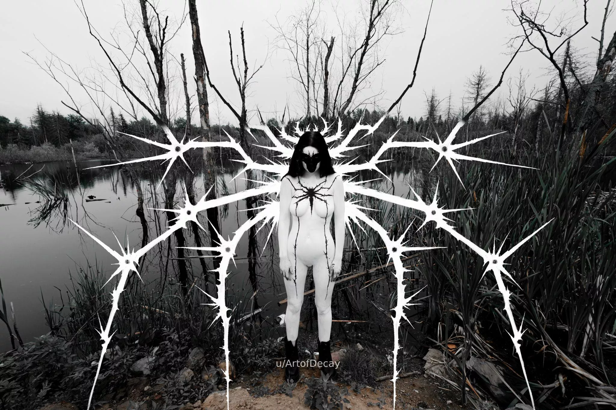 White-Venom cosplay model Kate-Zvkvt photo Roycoreroy body art Art of Decay posted by ArtofDecay