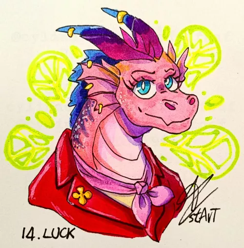 Day 14. Luck 🍀 [My art - Furktober 2023] by Cylinder_stArT