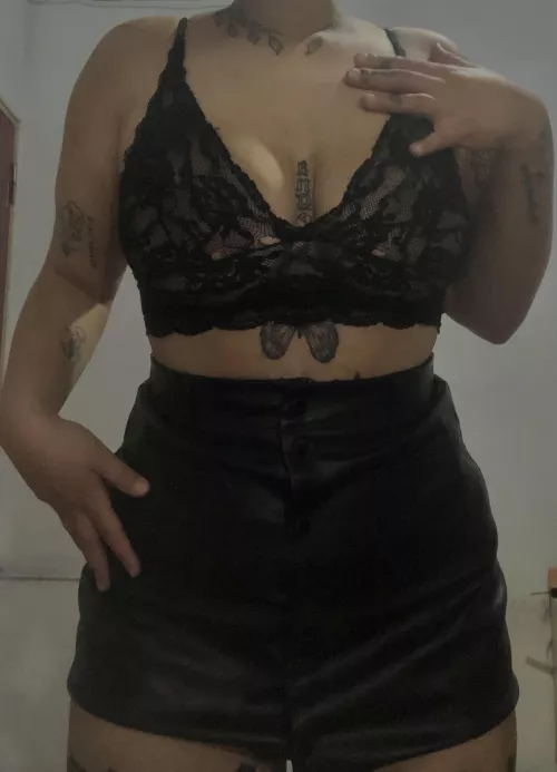 dressed in leather skirt by Remarkable-Middle849