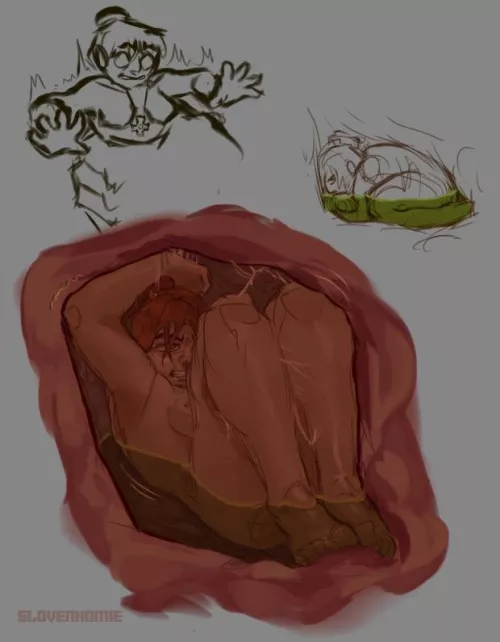 {image} Uhoh (Art by me, SlovenHomie) [Unwilling, micro, digestion] by SlovenHomie