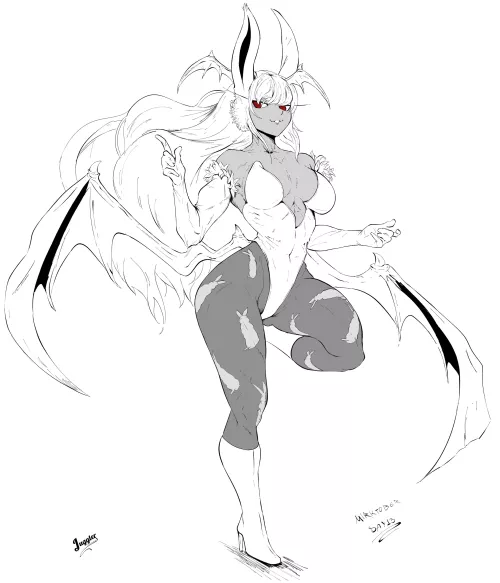 Mirko as Morrigan (@Sun_Juggler) [My Hero Academia] by TheTMoneyMan