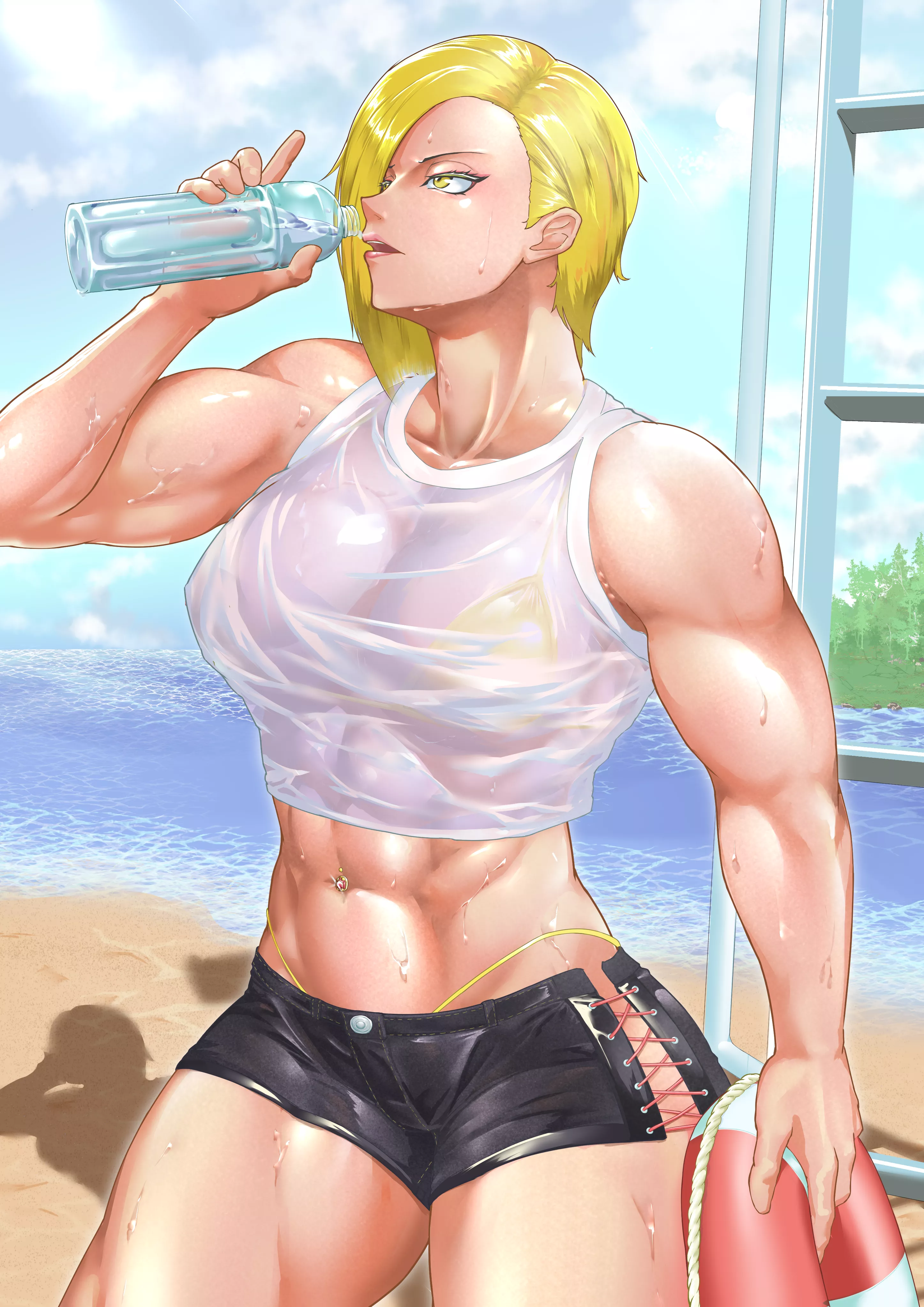 On break from lifeguard duty [Artist: himazin29gou] posted by ComaOfSouls