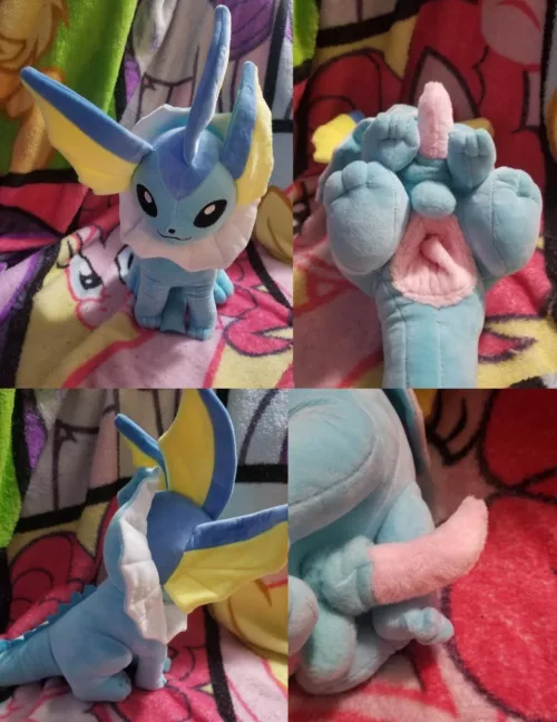 Recently commissioned NSFW fuckable feral male Pokemon eeveelution Vaporeon with useable anus plus balls, sheath and dolphin penis [M] (Furrysale) by Furry-sale