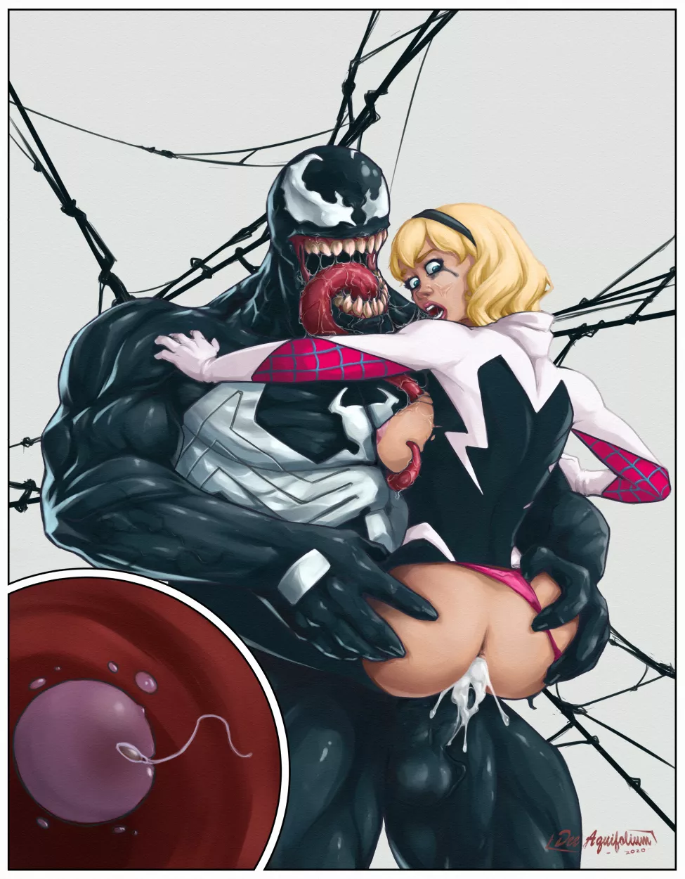 Venom's blonde prize (DeeAquifolium) [Marvel Comics] posted by EnigmusPrime