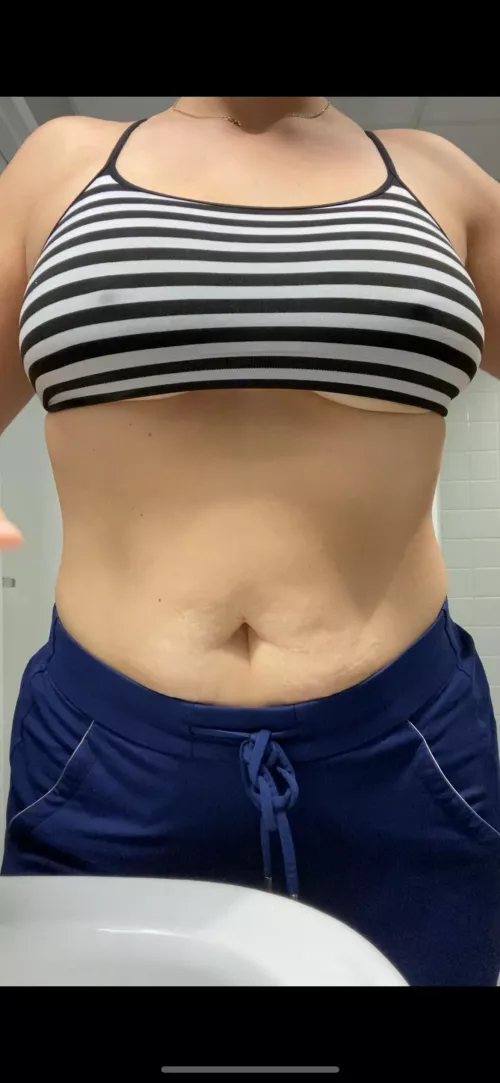 I think I need a bigger sports bra under my scrubs by naturalmombodyxxx