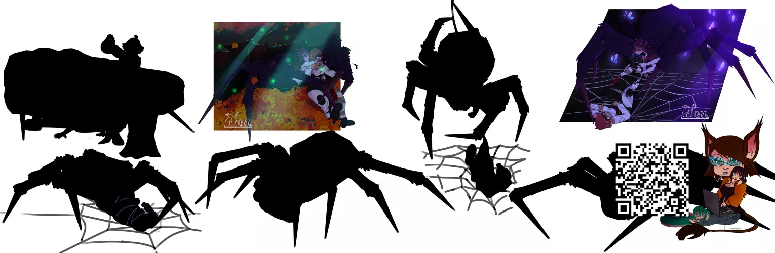 {image}voretober week 3 : [arachnid][same size][split jaw] by MousyLou91