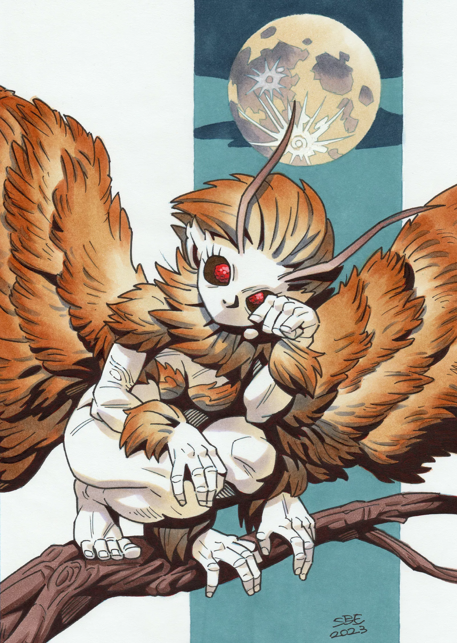 MothGirl done with markers posted by S0ft-Boiled-Egg