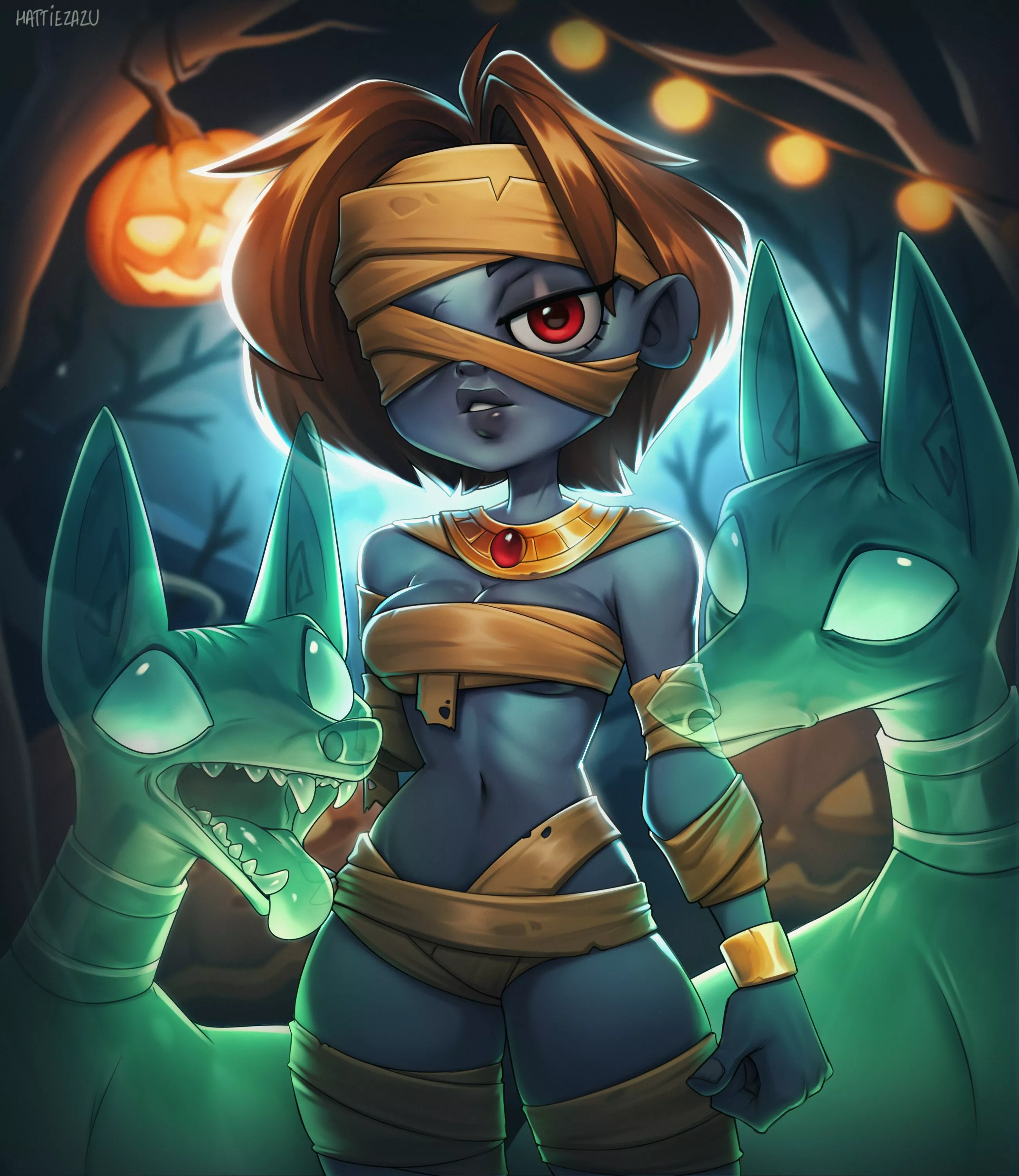 Mummy & jackals (by hattiezazu) posted by HattieZazu