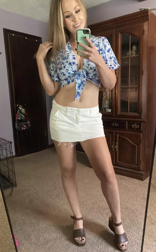 Tight jean mini skirt… Do you like this outfit? by cheriiirob777