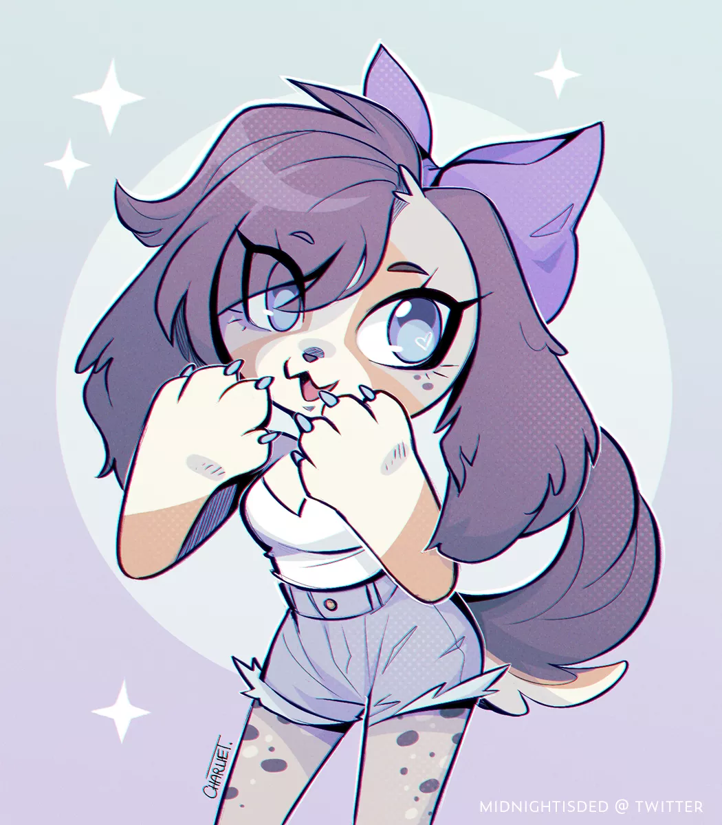 Uwah! - art by MidnighTisDED of one of my sonas, Lexi !! posted by Snowwingedwolf