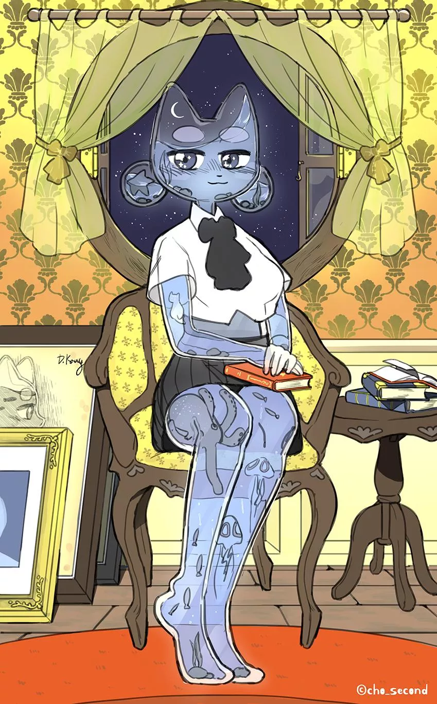 Fish Bowl + Kitty Cat + Teenage Girl = ? (Art by me) posted by cho_second