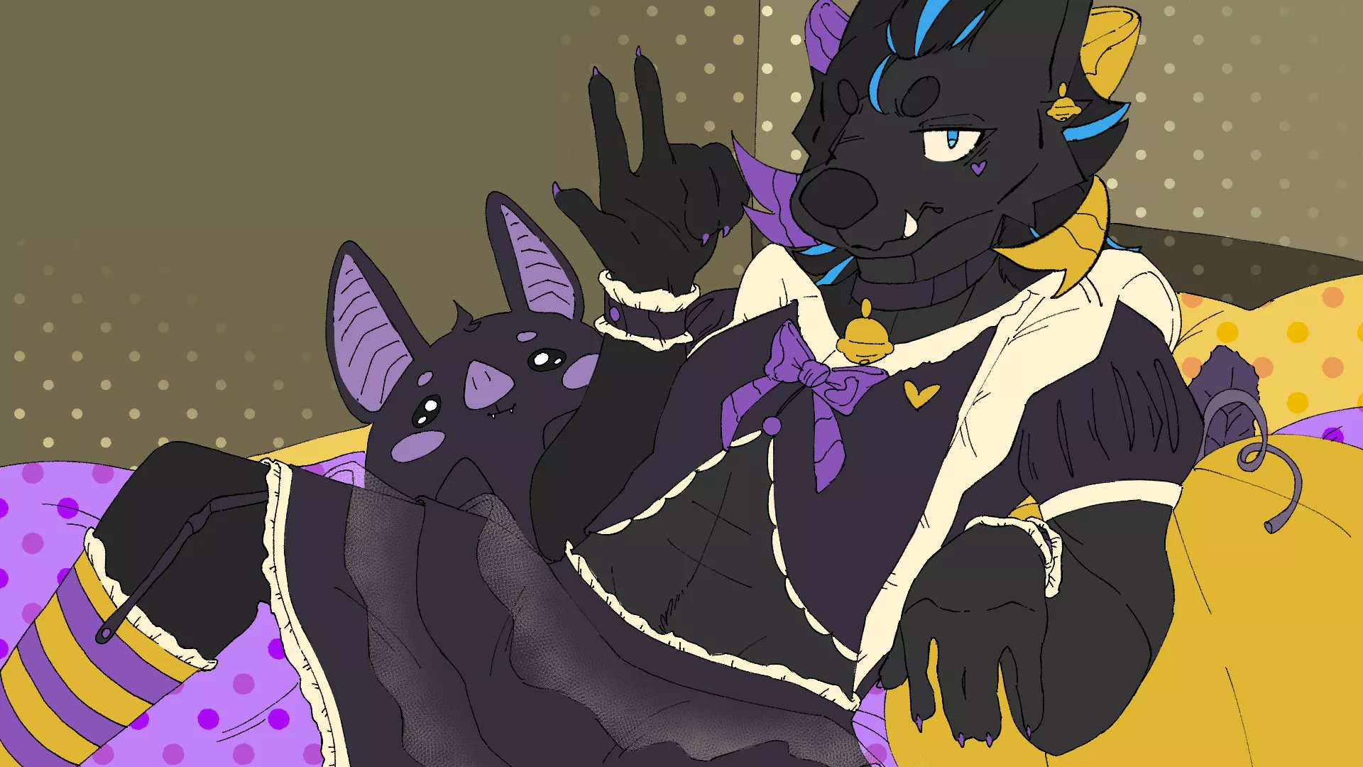 WIP | Just for anyone who was only seen my MS Paint drawing, WIP but y'know. Needed a Halloween themed wallpaper, needed a wallpaper in general after I had to factory reset my PC. *Vanish Emoji* Also is this NSFW?... I think it's borderline maybe?... l posted by Zylax_x