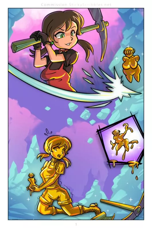 Kasey Gold Mining Transformation [F > Inanimate Venus ] ( StickyScribbles ) posted by 24Emma