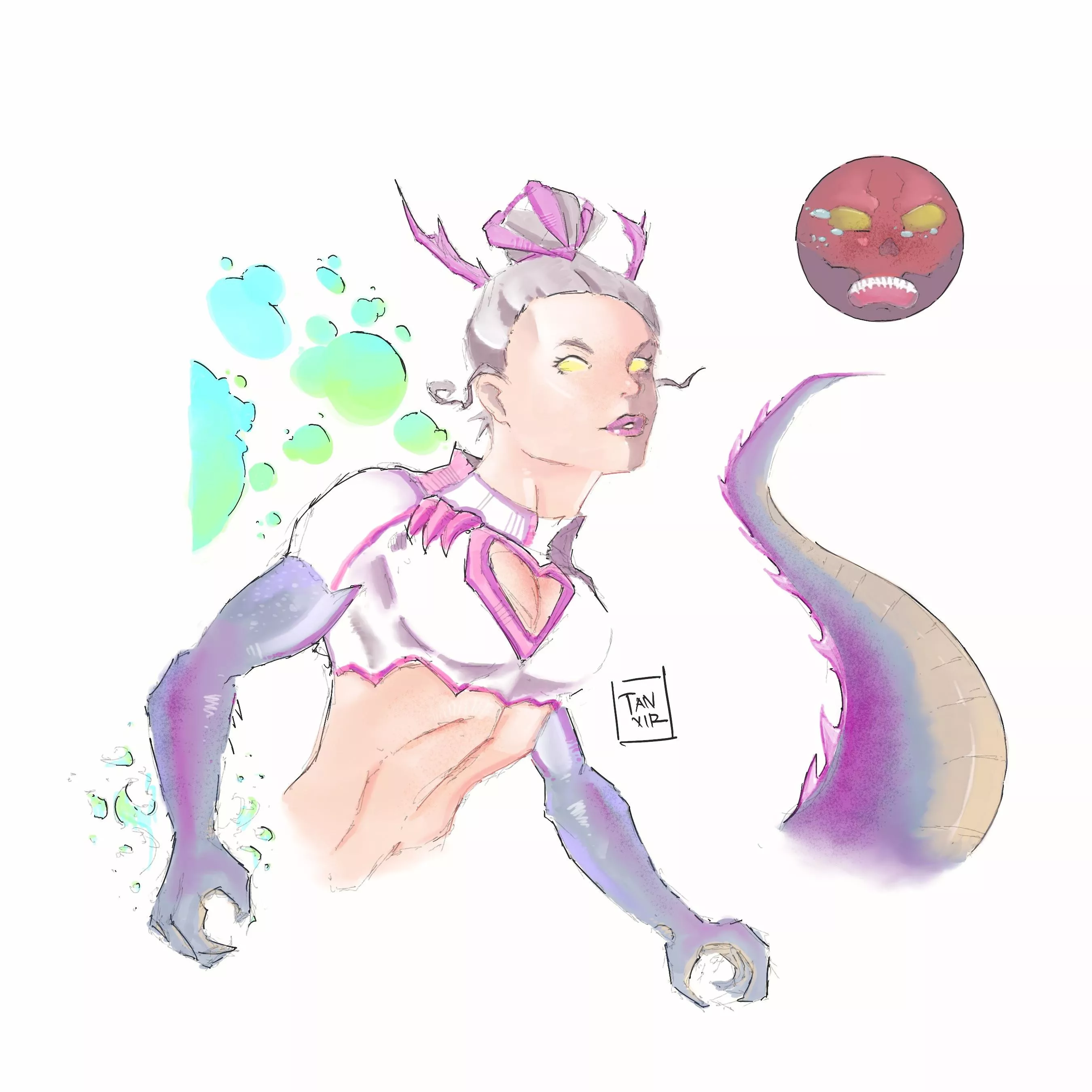 [OC] Trying to get better at drawing, I call this piece “Give me my ball back!” posted by StainlessInferno