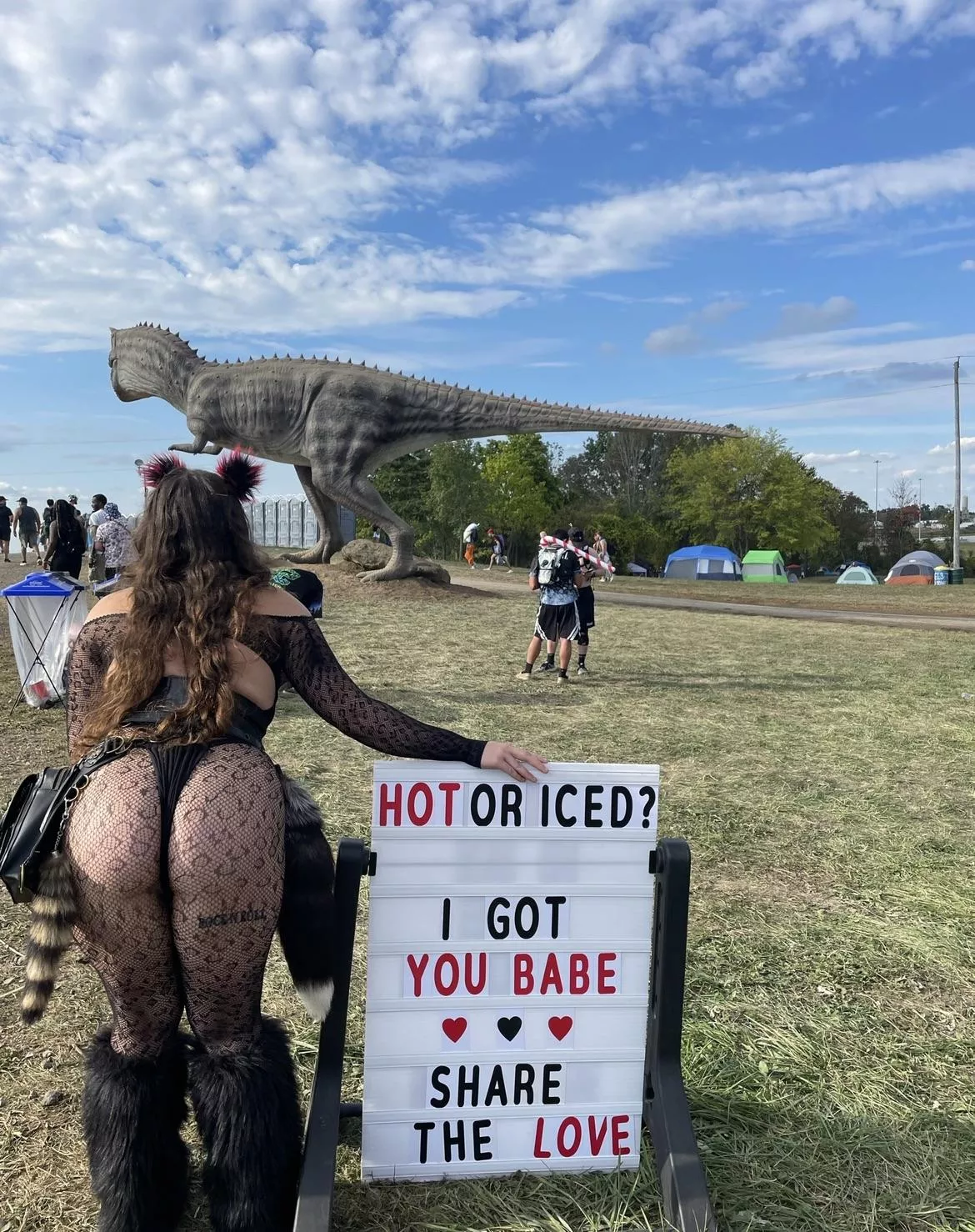 When a bikini barista goes to lost lands she has to get a pic with the coffee sign 😊😉 posted by Cherrybombimbo