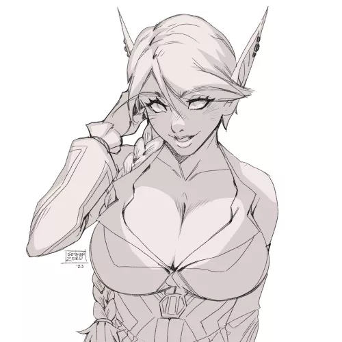 Lil blood elf sketch for a friend, by sessionzeroart by morapol