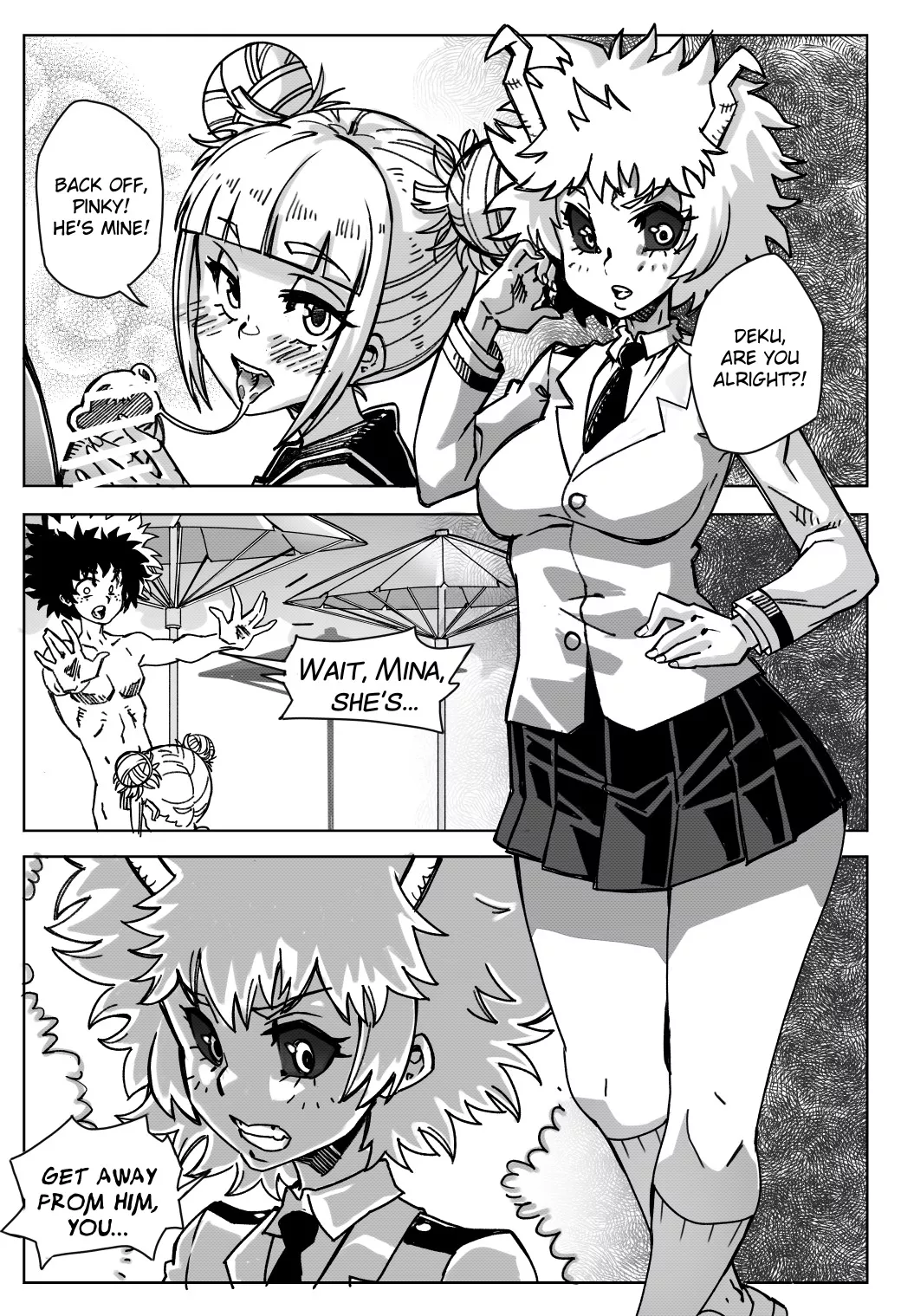 Mina gets angry at Toga for keeping Deku to herself... (Ongoing Pregnant Hero Academia comic by Mabeelz) posted by karenwindsor2