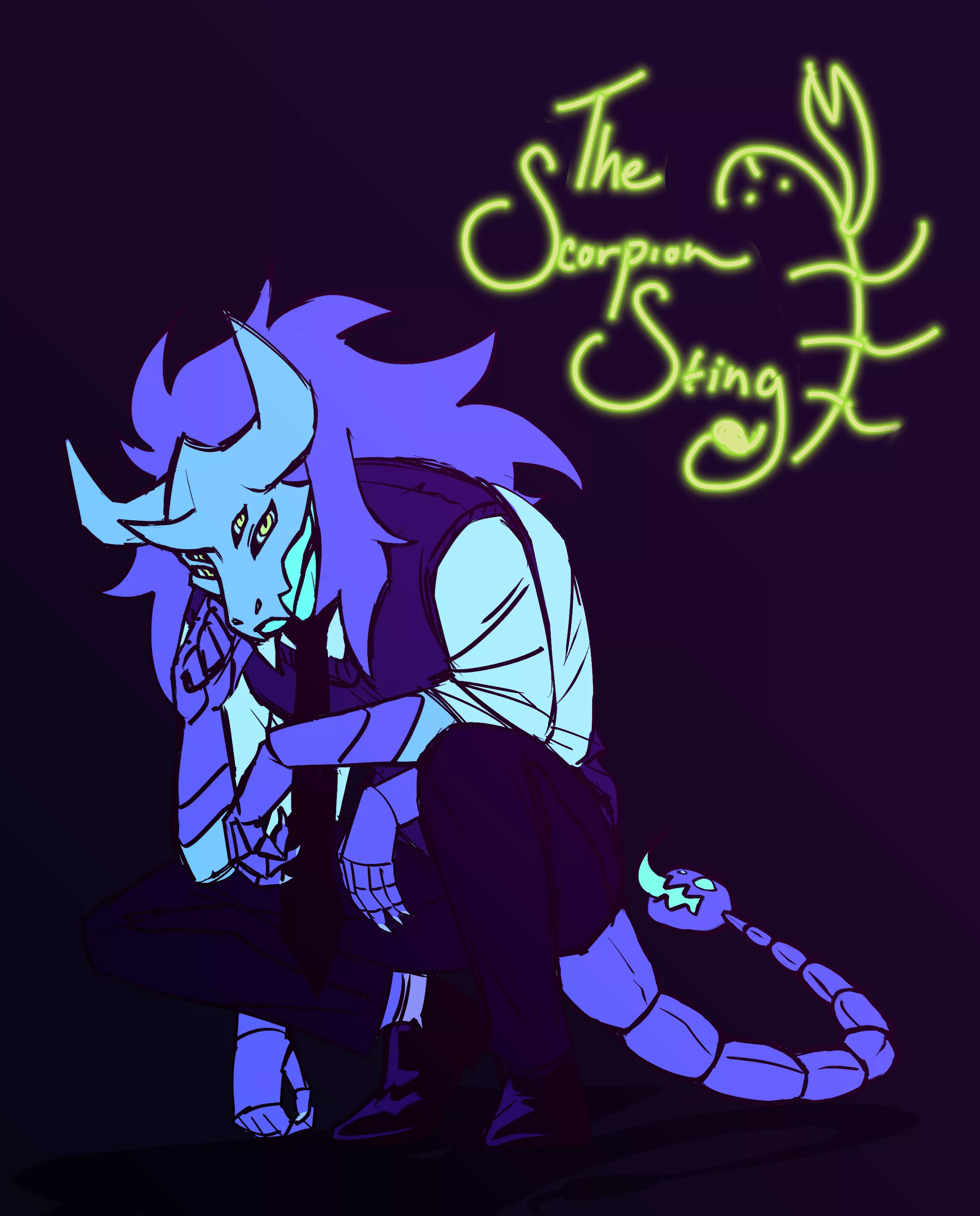 Scias glows under blacklight like an actual Scorpion! (art by me) posted by EmthimOfNight