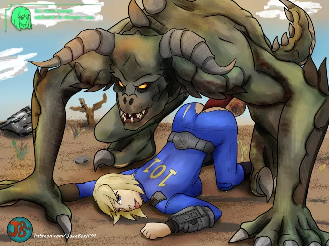 Vault Girl x Deathclaw (JuiceboxR34) [Fallout] by sir_kiwi_bird