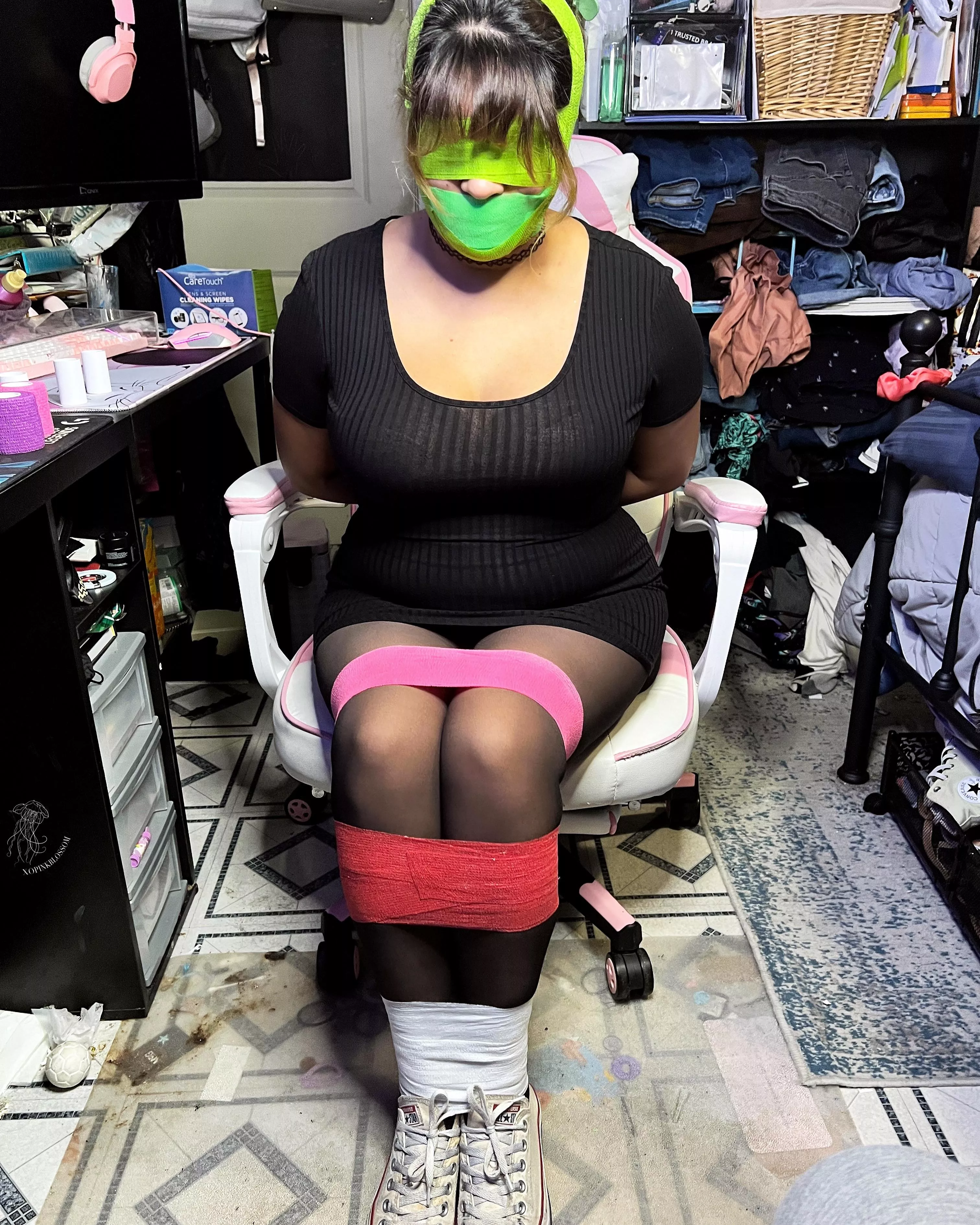 Wrapped up, gagged and blindfolded posted by xopinkblossom