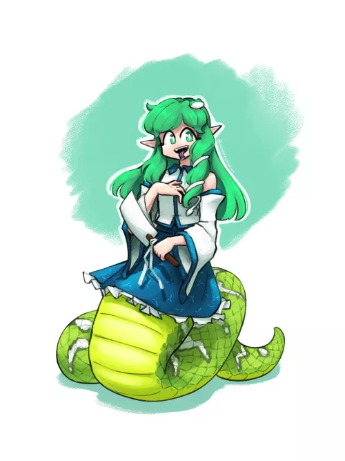 Emerald Tree Boa Lamia Sanae by @AronNecroman by The_Electric_Llama