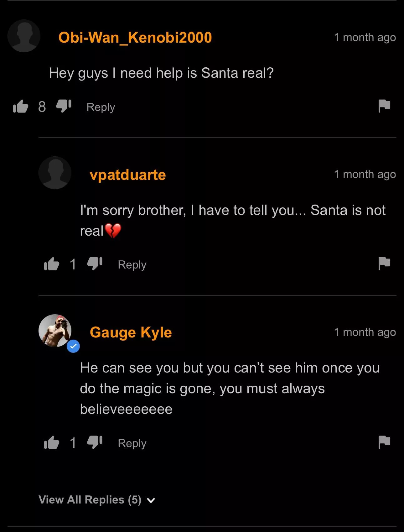 Is Santa real? posted by Super_Sarcastic_Cunt